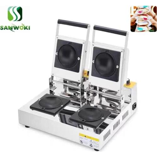 Electric double head ice cream sandwich donut machine panini press grill ice cream hamburger machine Krapfen Warming Machine