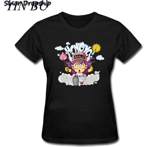Dr Slump Arale T-Shirt Print Graphic Tee Shirt Arale Anime Woman T-Shirt Womens Hipster 100% Cotton Womens T Shirt Print S-XL