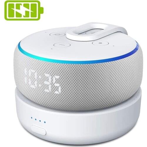 GGMM D3 Battery Base for Amazon Alexa Echo Dot 3rd Gen Alexa Speaker Holder Mount Charger For Echo Dot 3 With 8 Hours Playing