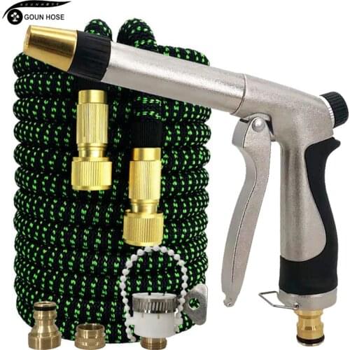 GOUN HOSE Garden Watering Hose Water Gun High Pressure Washer Car Washer Extendable Hose For Watering The Vegetable 17ft-125ft