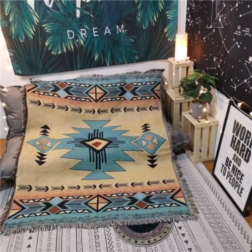 Bohemian Blanket Cotton Vintage Sofa Cover Aesthetic Art Geometric Throw Bedroom Living Room Outdoor Camping Knitted Blanket