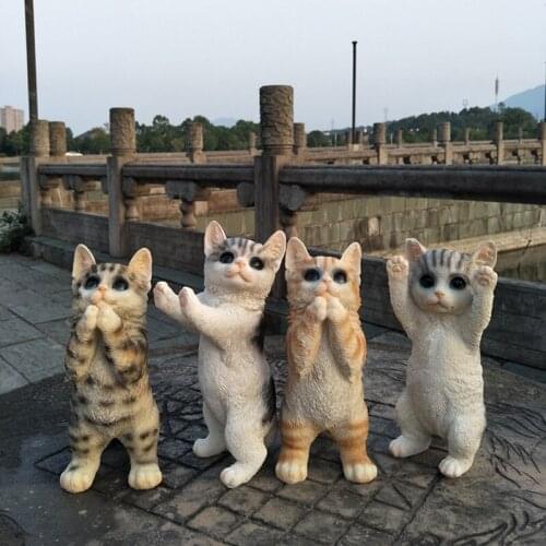 Simulation Resin Dog Cat Statue Room Decoration Animal Figurine ornaments Home Livng Room Office Decoration Crafts new year gift