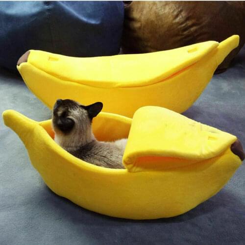 Banana Shape Pet Dog Cat Bed House Mat Durable Kennel Doggy Puppy Cushion Basket Warm Portable Dog Cat Supplies S/M/L/XL