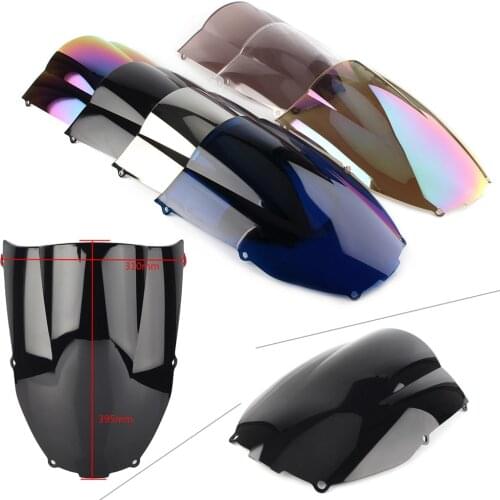 Double Bubble Motorcycle ABS Windscreen Windshield For Kawasaki Ninja ZX-6R ZX6R 2000 2001 2002