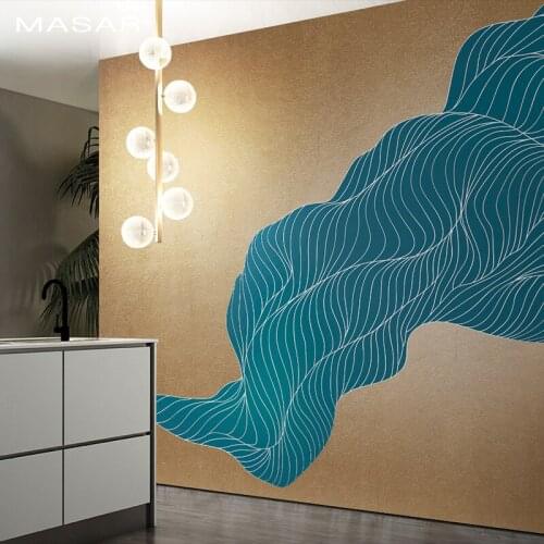 MASAR Original blue abstract wall painting loft wallpaper simple bedroom living room background wallpaper space