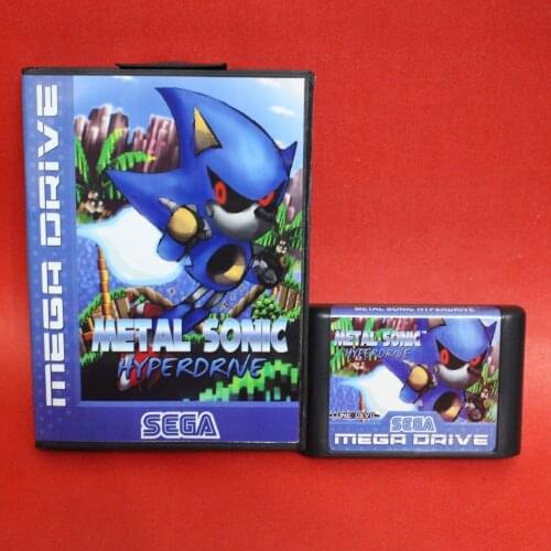 Metal Sonic Hyperdrive 16 bit MD card with Retail box for Sega MegaDrive Video Game console system