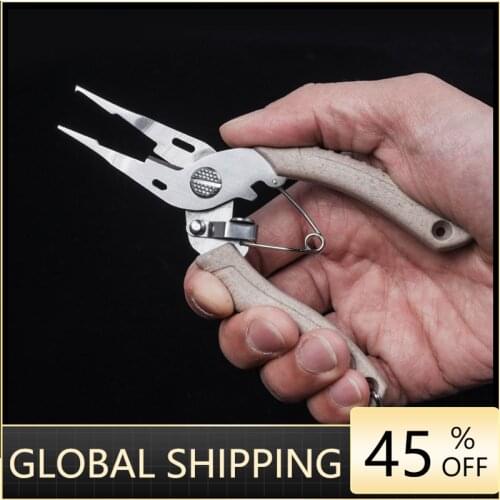 Stainless Steel Multifunctional Fishing Pliers Hook Remover Line Cutter Fishing Tackle Grip Split Ring Pliers Pesca