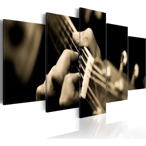 Classical Guitar Home Wall Decoration Five Piece Set Canvas Printing Drawing Living Room Modern Space Art