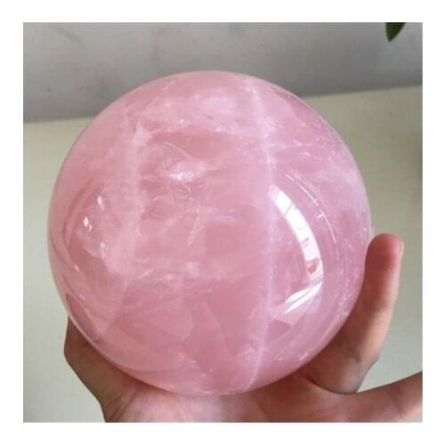 Natural Pink Rose Quartz Gemstone Ball Divination Sphere Collection Wedding Decor