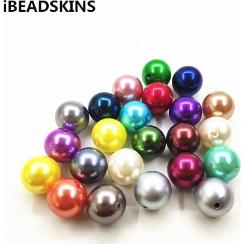 New arrival! Random mix color 20mm 100pcs Acrylic imitation pearl Round beads for Jewelry Accessories/Hand Made Jewelry DIY