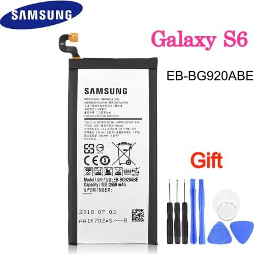 Original Battery EB-BG920ABE 2550mAh For Samsung GALAXY S6 G9200 G9208 G9209 G920F G920I G920 G920A G920V G920T G920P