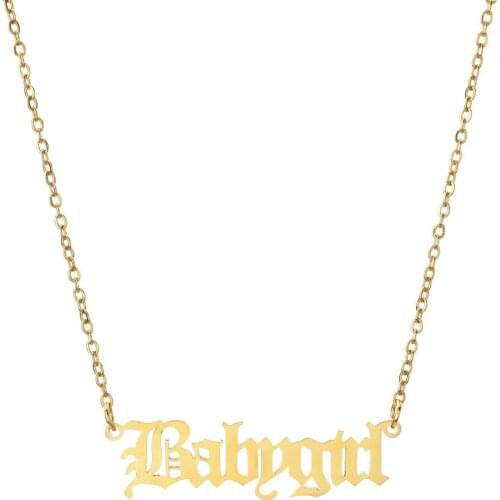 Angel Baby Girls Necklace Babygirl English Necklace Letter Pendants Mom Lovers Girlfriend Jewelry 2020 New