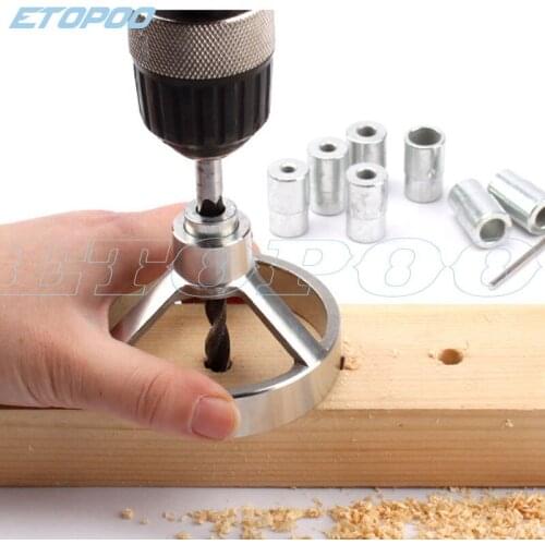 Stainless Steel 6/8/10mm Hole Puncher Locator Carpenter Vertical Drill Guide Drill Bit Jig Bushing Woodworking Tools