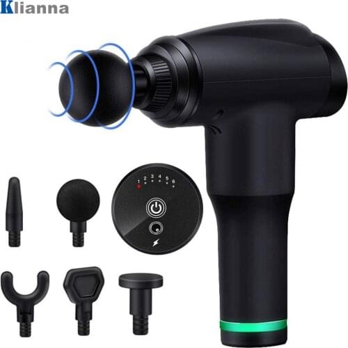 6 Speed Deep Muscle Massage Gun Body Muscle Relaxation Massager Sport Therapy Pain Relief Slimming Shaping Fascial Gun 5 Heads