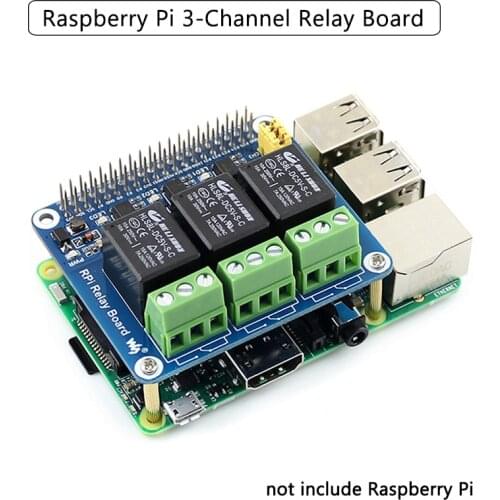 Raspberry Pi 4B/3B+/3B 3 Channel Relay Expansion Board Optocoupler Isolation 3 Relay Controls for Smart Home