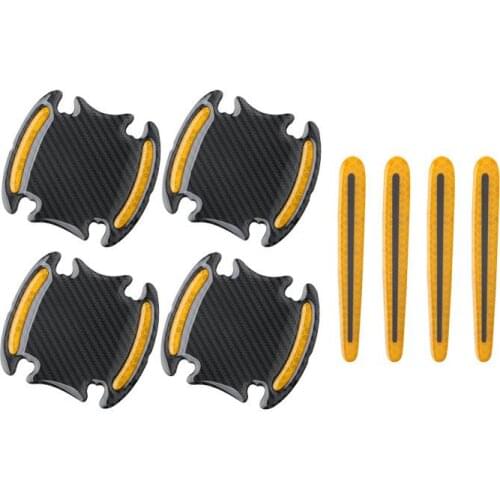 Car Door Handle Reflective Stickers Auto Door Handle Scratch Cover Guard Protective Film Pad