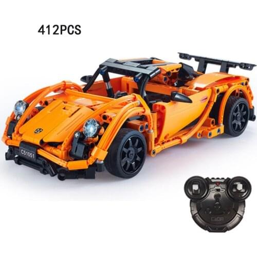 Technical building block super sport car model 2.4Ghz radio remote control vehicle brick toy RC germany pors for boys gifts
