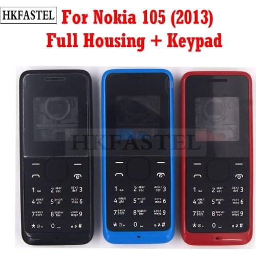 HKFASTEL High Quality Housing New For Nokia 105 2013 year Full Complete Mobile Phone Cover Case + English / Russian Keypad