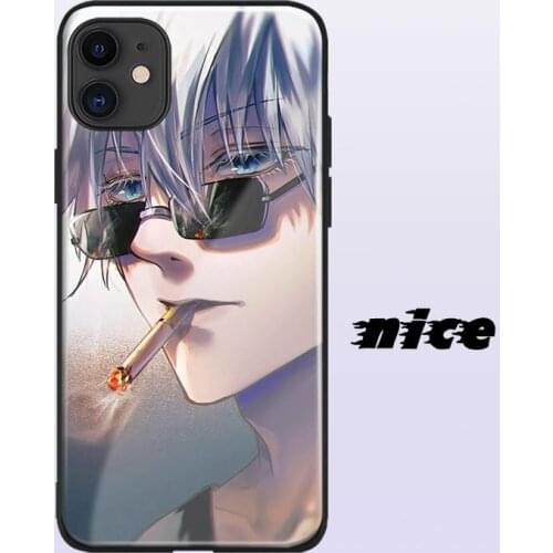 Gojo Satoru Jujutsu Kaisen Anime Glass Soft Silicone Phone Case FOR IPhone SE 6s 7 8 Plus X XR XS 11 12 Mini Pro Max Cover Shell