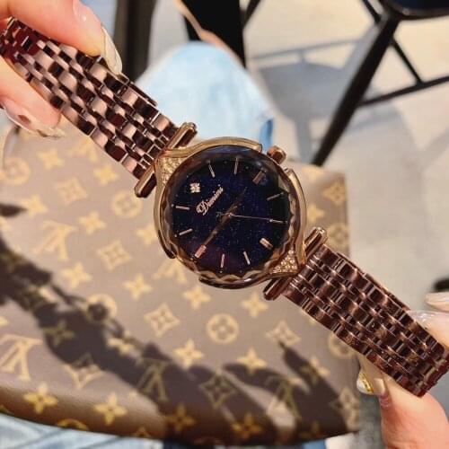 New Fashion Sexual Cold Wind Independent Women Full Steel Watches Multi Faceted Crystal Watch Quartz Waterproof Bracelet Montre