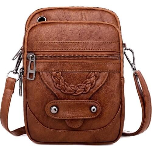 Women Retro Bags Female Leather Bags For Girl Ladies Small Crossbody Bags Luxury Handbag Phone Bag Shoulder Bag