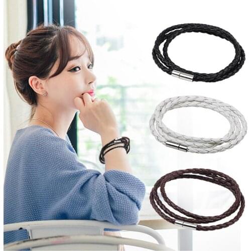 1 piece Multi-layer Braid Buckle bracelet Unisex Women Men Braided Leather Bracelet Handmade Buckle bracelet Unisex Women Braid