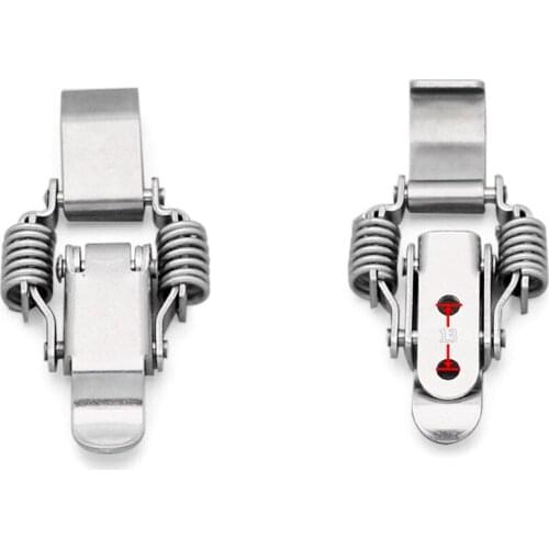 2Pcs 201 Stainless steel Spring Toggle Latch Thick Hasp Lock Double Spring Box Clasp Catch Hasp for Toolbox/Distribution box