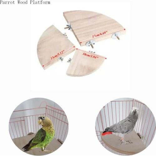 3 Sizes Wood Perch Bird Platform Parrot Stand Playground Cage Accessories for Small Anminals Rat Mouse Hamster Exercise Toys