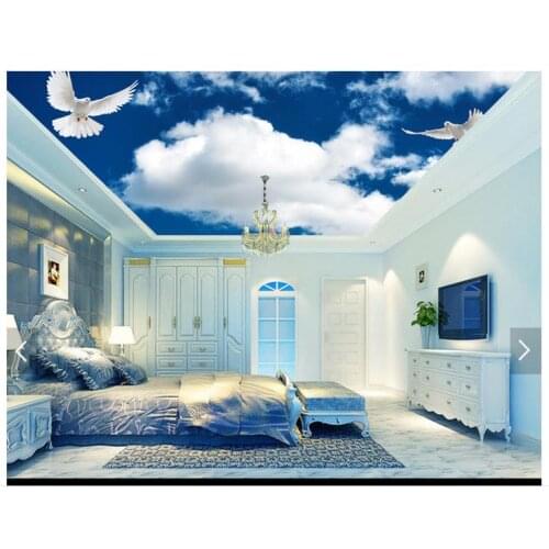 3d photo wallpaper 3d ceiling wall murals wallpaper blue sky white clouds the sky zenith condole top wall 3d room wallpaper