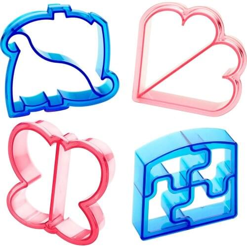 4 Pcs/set Durable Plastic Sandwich Cutter Bread Toast Mold DIY Cake Tools