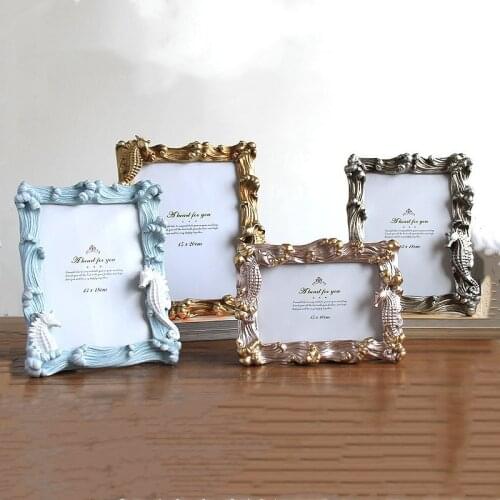 6/7/8 Inch Modern Simple Creative Sea Horse Resin Photo Frame Living Room Ornament