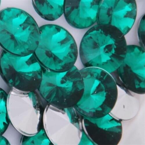 6MM-30MM DIY Bling Emerald Color Satellite Faceted Acrylic Rhinestones Pointback Acrylic Stone Hand Craft Art Decoration