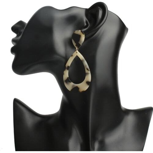 Acrylic Exaggerated Earrings 2020 Fashion New Earrings Temperament Exaggerated Drop-shaped Acrylic Acetate Plate Earrings