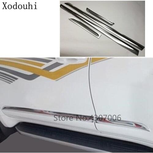 Car ABS Chrome Door Trim Strip Molding Stream Panel Bumper 4pcs For Toyota FJ150/Prado 2010 2011 2012 2013 2014 2015 2016