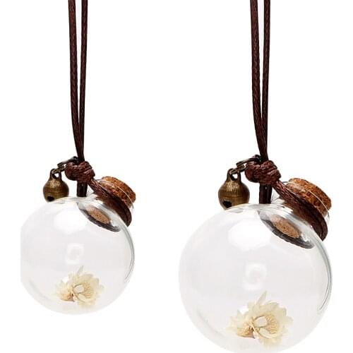 Auto Ornament Perfume Pendant Empty Hanging Bottle with Flower Car-styling Air Freshener for Essential Oils Car Perfume Bottle