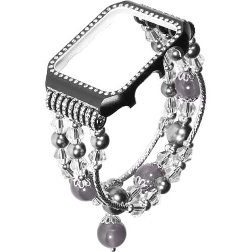 Case+watch Strap for Apple Watch 3 Iwatch Band 42mm 38mm Natural Agate Bracelet Colorful Handmade Watchband for Apple Watch3 2 1