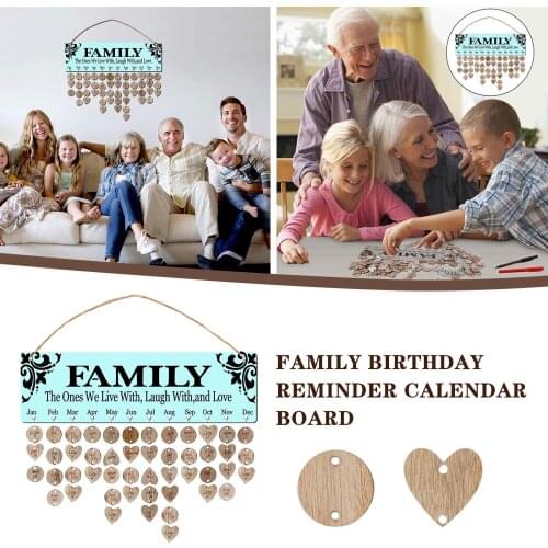 DIY Wooden Birthday Reminder Calendar Board Party Party Home Wall Decoration Hanging Decor DIY Crafts Gift Home Decoration