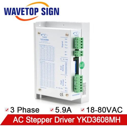 YAKO Stepper Motor Driver YKD3608MH 3Phase Input Voltage AC18-80V Current 5.9A 350HZ Match Motor 57~86mm