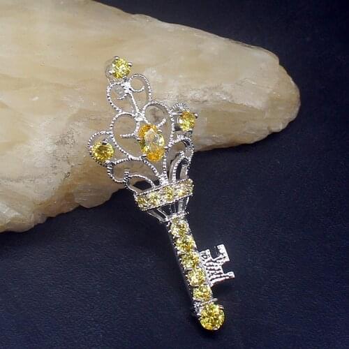 Gemstonefactory Jewelry Big Promotion 925 Silver Yellow Citrine Sparkle Shiny Women Ladies Mom Gifts Necklace Pendant 20213802