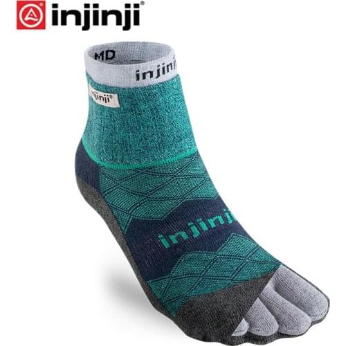 Injinji Mens Liner+Hiker MidWeight Mini-Crew Socks Running Blister prevention Sports COOLMAX Pilates Five Fingers Heated Socks