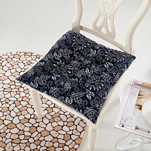 China Wuzhen blue calico chair seat cushion Blue calico cotton cushion for floor reading Chinese pastoral fabric blue cushions