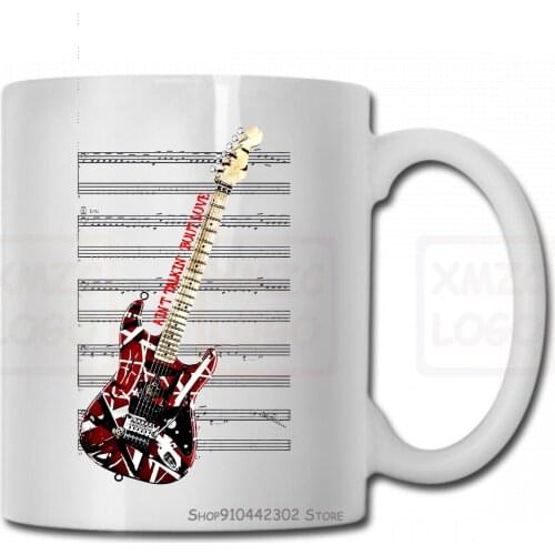 Mug Cup Eddie Van Halen Guitar Ai Not Talkin Bout Love Retro Vintage Hard Rock Women Men