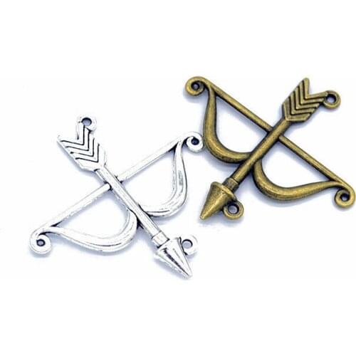 Hot 20pcs vintage gifts Bow arrow 2 alloy charms lot DIY making bracelet necklace jewelry accessories charms for jewelry making