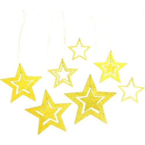 LUDA Hollow Star Paper Garlands Banner Hanging For Wedding Christmas Decorations Kids Birthday Party Supplies