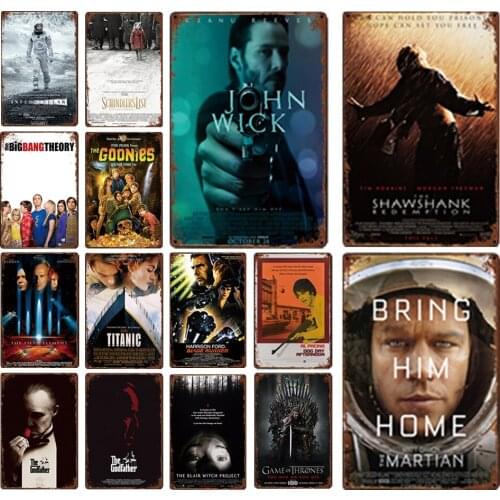 European American Movie Metal Tin Sign Wall Stickers Vintage Godfather Film Art Posters Man Cave Living Room Decor
