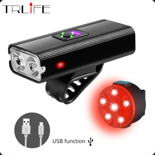 Powerful Bicycle Light Headlight Bicycle Handlebar Front Lamp MTB Rode Cycling USB Rechargeable Flashlight Safety Tail Light