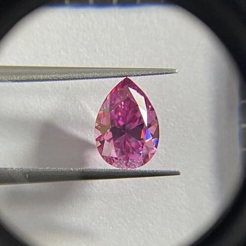 Mosangnai Pear Cut 7x10mm Fancy Pink Diamond Moissanite For Ring