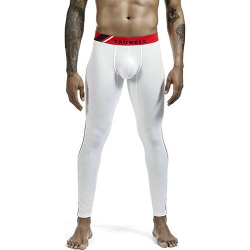 Mens Thermal Underwear Bottoms Bugle Pouch Fitness Pajama Pants Trousers Autumn Winter Long Johns Leggings Sleep Bottoms 2XL