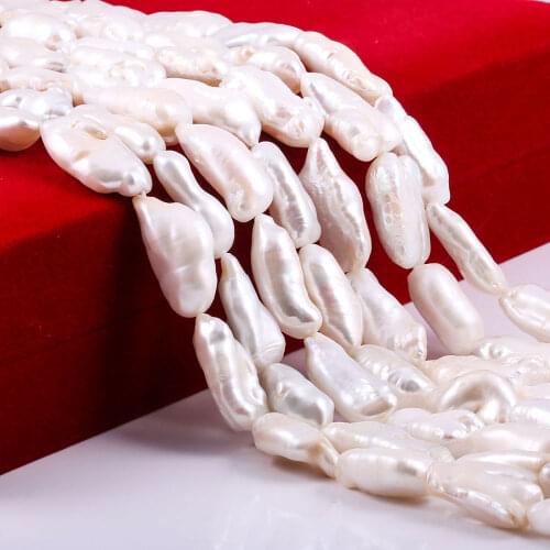 Natural Freshwater Pearls Beads Irregular rice shaped Punch Loose Beads for Jewelry Making DIY Women Necklace Bracelet 8x25mm