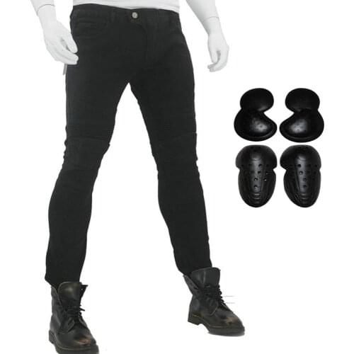 Men Upgrade Motorcycle Riding Jeans Off Road Locomotive Racing Pantalon Protective Pants With 4 X CE Detachable Knee Hip Pads